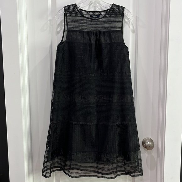 NWT Madewell Sleeveless Dusk Sheer Embroidered Black Dress Sz 2 (XS) - Picture 2 of 8